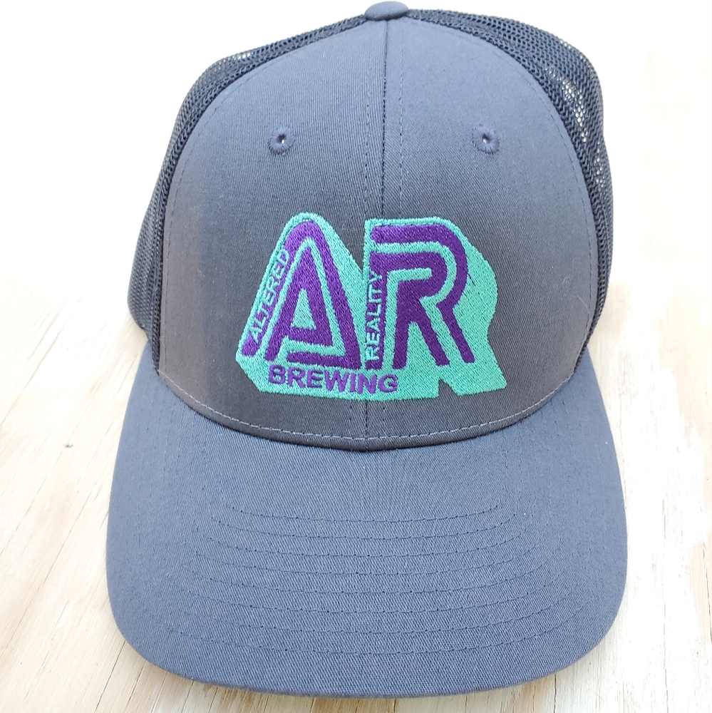 Altered Reality Brewing Trucker Hat Mesh Snapback Gray Black Richardson Curve